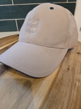 VTG Hat Beige Adjustable Buckle CHEVRON Baseball Golf Sport Cap
